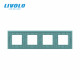 Рамка розетки Livolo 4 поста зеленый стекло (VL-C7-SR/SR/SR/SR-18)