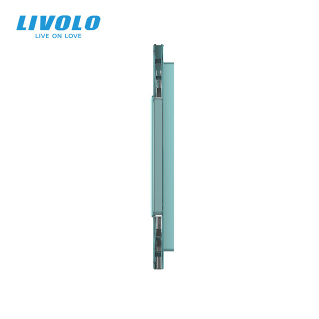 Рамка розетки Livolo 4 поста зеленый стекло (VL-C7-SR/SR/SR/SR-18)