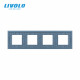 Рамка розетки Livolo 4 поста голубой стекло (VL-C7-SR/SR/SR/SR-19)