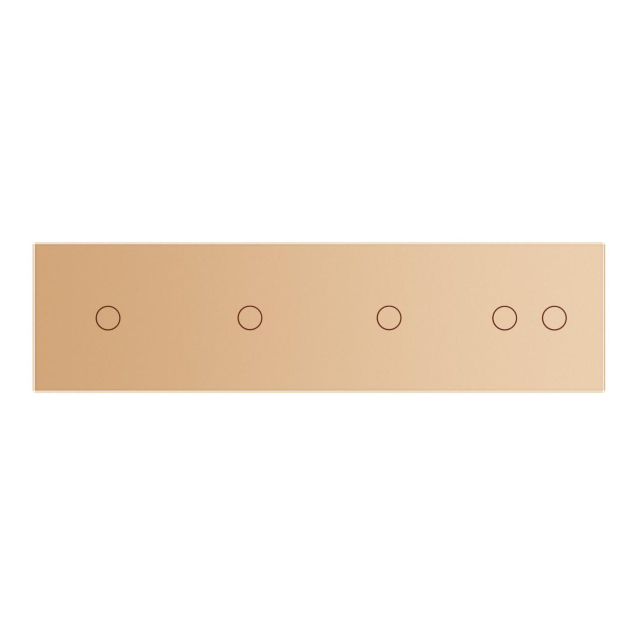 Сенсорная панель выключателя 5 сенсоров (1-1-1-2) золото стекло Livolo (VL-P701/01/01/02-8A)