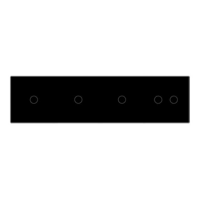 Сенсорная панель выключателя 5 сенсоров (1-1-1-2) черный стекло Livolo (VL-P701/01/01/02-8B)