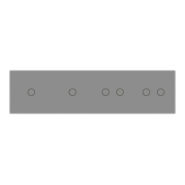 Сенсорная панель выключателя 6 сенсоров (1-1-2-2) серый стекло Livolo (VL-P701/01/02/02-8I)