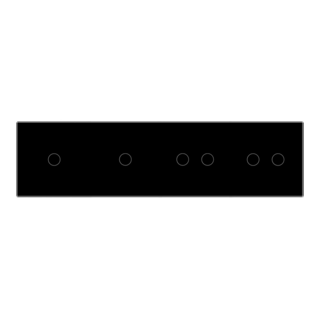 Сенсорная панель выключателя 6 сенсоров (1-1-2-2) черный стекло Livolo (VL-P701/01/02/02-8B)
