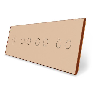 Сенсорная панель выключателя 7 сенсоров (1-2-2-2) золото стекло Livolo (VL-P701/02/02/02-8A) Сенсорная панель выключателя 7 сенсоров (1-2-2-2) золото стекло Livolo (VL-P701/02/02/02-8A)