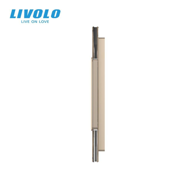 Сенсорная панель комбинированная для выключателя X сенсоров и розетки (Х-Х-Х-0) золото Livolo