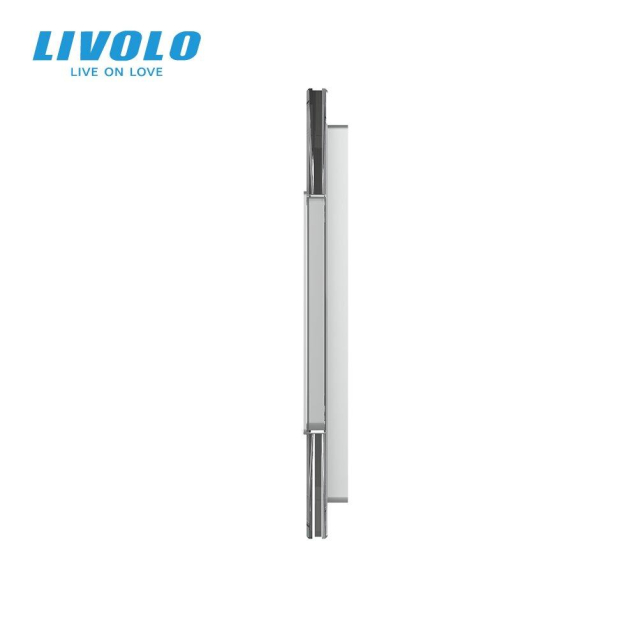 Сенсорная панель комбинированная для выключателя X сенсоров и розетки (Х-Х-Х-0) серый Livolo