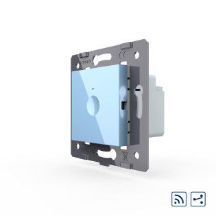 Механизм сенсорный проходной радиоуправляемый выключатель Sense 1 сенсор голубой Livolo (782100319)