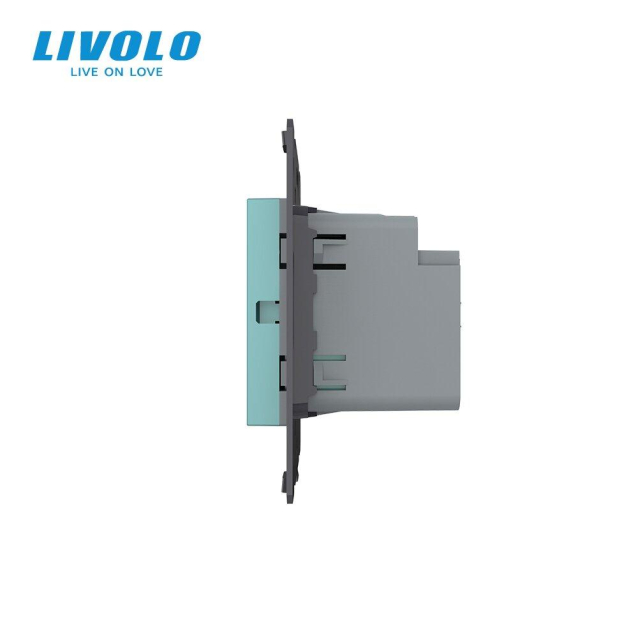 Механизм сенсорный проходной радиоуправляемый выключатель Sense 1 сенсор зеленый Livolo (782100318)