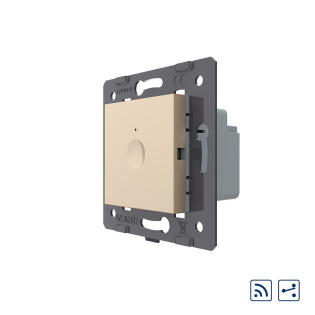 Механизм сенсорный проходной радиоуправляемый выключатель Sense 1 сенсор золото Livolo (782100313)