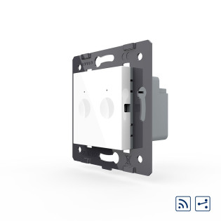 Механизм сенсорный проходной радиоуправляемый выключатель Sense 2 сенсора белый Livolo (782100411)