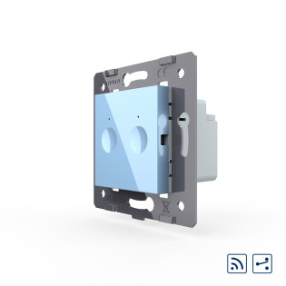 Механизм сенсорный проходной радиоуправляемый выключатель Sense 2 сенсора голубой Livolo (782100419)