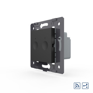 Механизм сенсорный проходной радиоуправляемый выключатель Sense 2 сенсора черный Livolo (782100412)