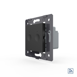 Механизм сенсорный радиоуправляемый выключатель Sense 2 сенсора черный Livolo (782100212)