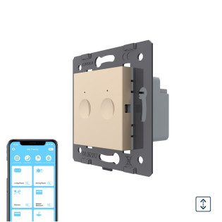 Механизм сенсорный ZigBee выключатель для роллет Sense золото Livolo (VL-FC2WZ-2AP) Механизм сенсорный ZigBee выключатель для роллет Sense золото Livolo (VL-FC2WZ-2AP)
