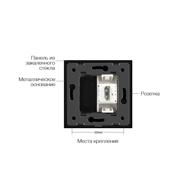 Розетка HDMI Livolo черный стекло (VL-C791HD-12)