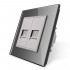 Компьютерная розетка два RJ-45 Livolo серый стекло (VL-C792C-15)
