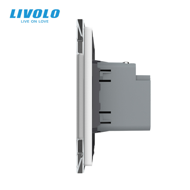 Розетка USB type C с блоком питания 45W белый Livolo (VL-C7-FCUC-2WP)