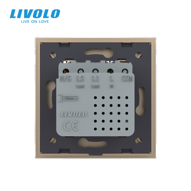 Розетка USB type C с блоком питания 45W золото Livolo (VL-C7-FCUC-2AP)