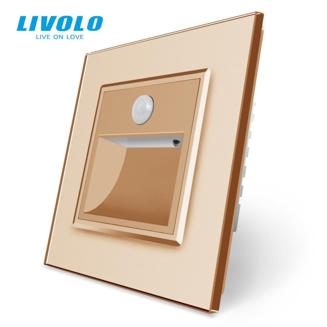 Светильник для лестниц подсветка пола с датчиком движения золото стекло Livolo (722800513)