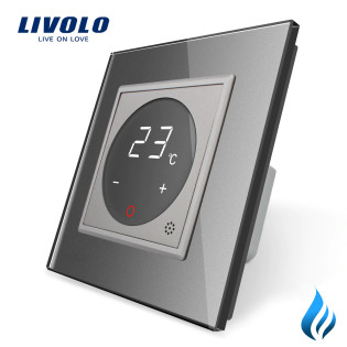 Терморегулятор Livolo для котлов отопления серый (VL-C701TM3-15) Терморегулятор Livolo для котлов отопления серый (VL-C701TM3-15)