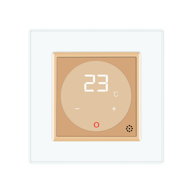 Терморегулятор со встроенным датчиком температуры белый золото Livolo (VL-C701TM-11/13)