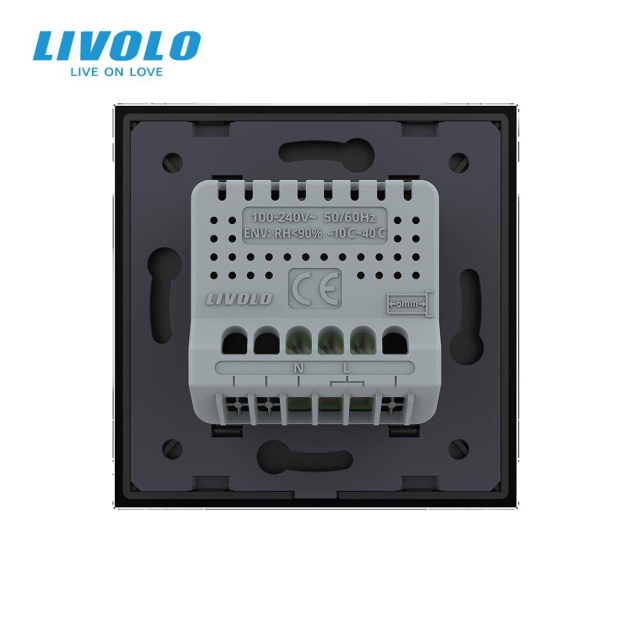 Умный терморегулятор ZigBee Livolo черный (VL-FCQ1Z-2BPS72)