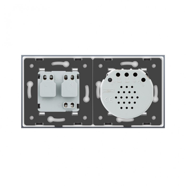 Сенсорный выключатель Розетка с крышкой IP44 Livolo белый стекло (VL-C701/C7C1EUWF-11)