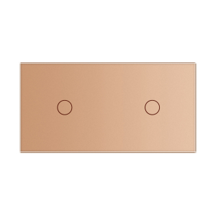 Сенсорный выключатель Livolo 2 канала (1-1) золото стекло (VL-C701/C701-13) Сенсорный выключатель Livolo 2 канала (1-1) золото стекло (VL-C701/C701-13)