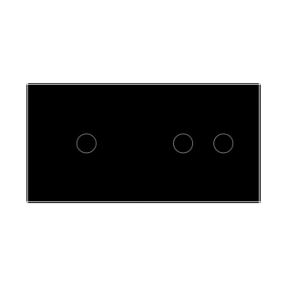 Сенсорный выключатель Livolo 3 канала (1-2) черный стекло (VL-C701/C702-12) Сенсорный выключатель Livolo 3 канала (1-2) черный стекло (VL-C701/C702-12)