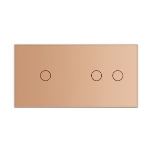 Сенсорный выключатель Livolo 3 канала (1-2) золото стекло (VL-C701/C702-13) Сенсорный выключатель Livolo 3 канала (1-2) золото стекло (VL-C701/C702-13)