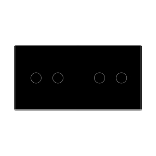 Сенсорный выключатель Livolo 4 канала (2-2) черный стекло (VL-C702/C702-12) Сенсорный выключатель Livolo 4 канала (2-2) черный стекло (VL-C702/C702-12)