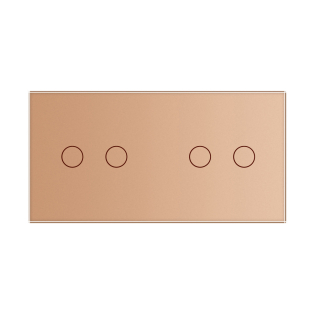 Сенсорный выключатель Livolo 4 канала (2-2) золото стекло (VL-C702/C702-13) Сенсорный выключатель Livolo 4 канала (2-2) золото стекло (VL-C702/C702-13)