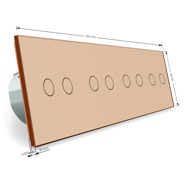 Сенсорный выключатель Livolo 8 каналов (2-2-2-2) золото стекло (VL-C708-13)