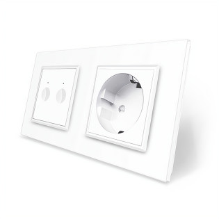 Сенсорный выключатель Sense 2 сенсора 1 розетка белый стекло Livolo (VL-C7FC2/FCTC16A-4WP) Сенсорный выключатель Sense 2 сенсора 1 розетка белый стекло Livolo (VL-C7FC2/FCTC16A-4WP)