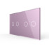 Сенсорный выключатель 4 сенсора (2-2) Livolo розовый скло (VL-C702/C702-17)