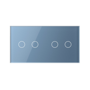 Сенсорный выключатель 4 сенсора (2-2) Livolo голубой скло (VL-C702/C702-19) Сенсорный выключатель 4 сенсора (2-2) Livolo голубой скло (VL-C702/C702-19)