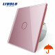Сенсорный выключатель Livolo для улицы с защитой от брызг IP44 розовый стекло (VL-C701IP-17)