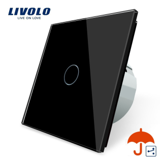 Сенсорный проходной маршевый перекрестный выключатель Livolo для улицы IP44 черный (VL-C701S-IP-12) Сенсорный проходной маршевый перекрестный выключатель Livolo для улицы IP44 черный (VL-C701S-IP-12)