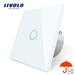 Сенсорный проходной маршевый перекрестный выключатель Livolo для улицы IP44 белый (VL-C701S-IP-11) Сенсорный проходной маршевый перекрестный выключатель Livolo для улицы IP44 белый (VL-C701S-IP-11)