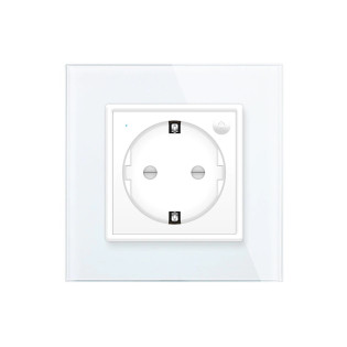 Wi-Fi розетка с заземлением Livolo 16А с шторками белый стекло (704000811) Wi-Fi розетка с заземлением Livolo 16А с шторками белый стекло (704000811)