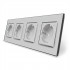Четырехместная умная розетка ZigBee с заземлением серый Livolo (VL-C7FCTC16AZ-8IP)