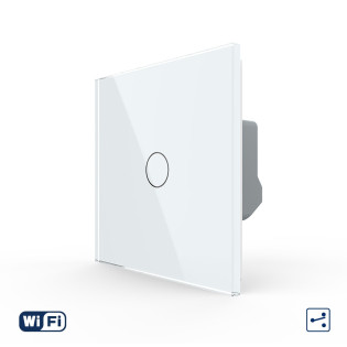 Умный сенсорный Wi-Fi проходной выключатель 1 сенсор белый стекло Livolo (VL-C7FC1SNY-2G-WP) Умный сенсорный Wi-Fi проходной выключатель 1 сенсор белый стекло Livolo (VL-C7FC1SNY-2G-WP)