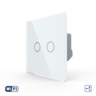 Умный сенсорный Wi-Fi проходной выключатель 2 сенсора белый стекло Livolo (VL-C7FC2SNY-2G-WP) Умный сенсорный Wi-Fi проходной выключатель 2 сенсора белый стекло Livolo (VL-C7FC2SNY-2G-WP)