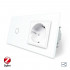 Умный сенсорный проходной выключатель 1 сенсор 1 розетка белый стекло Livolo (VL-C701SZ/C7C1EU-11)