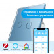 Сенсорный Wi-Fi выключатель Livolo ZigBee 2 канала голубой стекло (VL-C702Z-19)