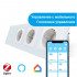 Сенсорный Wi-Fi выключатель Livolo ZigBee с тремя розетками белый стекло (VL-C701Z/C7C3EU-11)