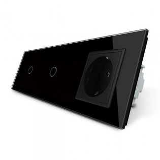 Сенсорный ZigBee выключатель 2 сенсора (1-1) 1 розетка черный стекло Livolo (VL-C701Z/C701Z/C7C1EU-12) Сенсорный ZigBee выключатель 2 сенсора (1-1) 1 розетка черный стекло Livolo (VL-C701Z/C701Z/C7C1EU-12)