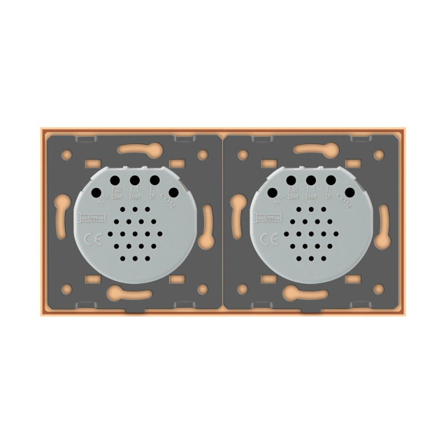 Сенсорный ZigBee выключатель 2 сенсора (1-1) золото Livolo (VL-C701Z/C701Z-13)