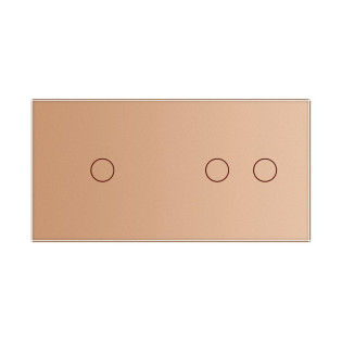 Сенсорный ZigBee выключатель 3 сенсора (1-2) золото стекло Livolo (VL-C701Z/C702Z-13) Сенсорный ZigBee выключатель 3 сенсора (1-2) золото стекло Livolo (VL-C701Z/C702Z-13)
