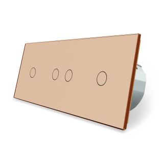 Сенсорный ZigBee выключатель 4 сенсора (1-2-1) золото стекло Livolo (VL-C701Z/C702Z/C701Z-13) Сенсорный ZigBee выключатель 4 сенсора (1-2-1) золото стекло Livolo (VL-C701Z/C702Z/C701Z-13)